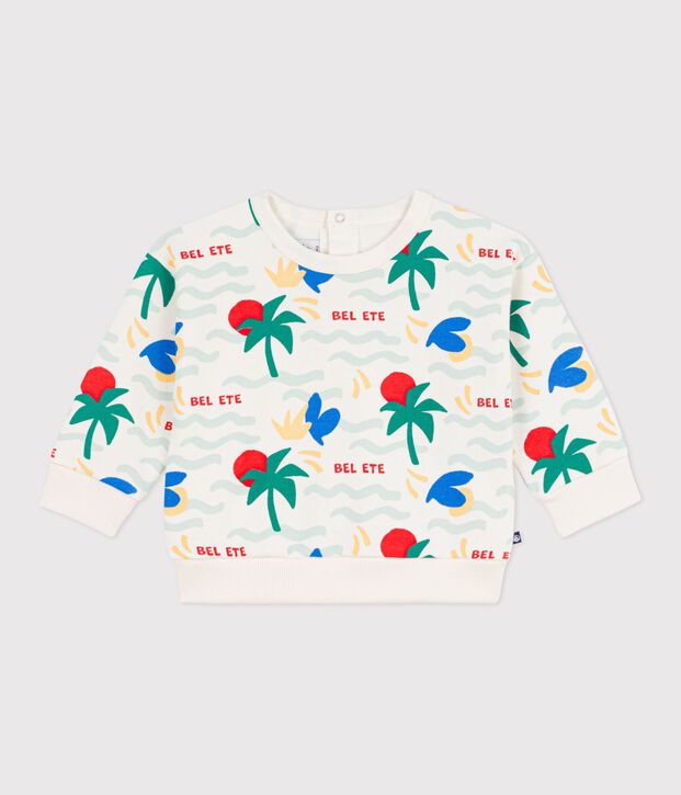 Sudadera de algod&oacute;n con capucha y estampado para beb&eacute; crudo/multicolor