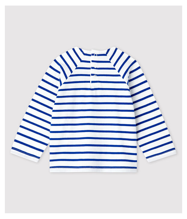 Marinera creativa de punto de beb&eacute; ni&ntilde;o blanco/azul