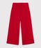 Pantal&oacute;n infantil de jogging wide leg de algod&oacute;n rojo
