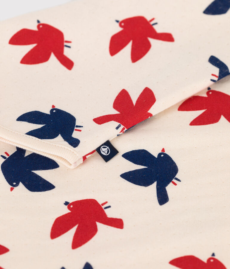 Camiseta infantil de algod&oacute;n de manga larga con estampado crudo/multicolor