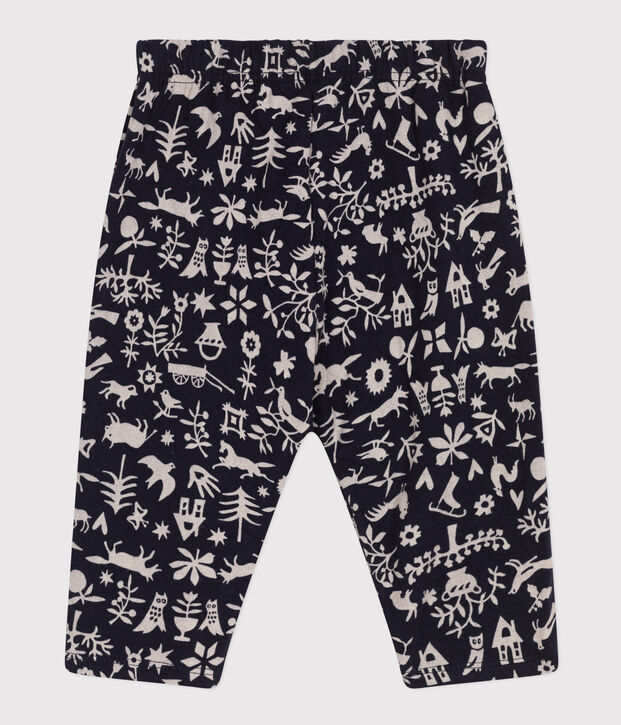 Pantal&oacute;n de t&uacute;bico acolchado estampado para beb&eacute; azul/crudo