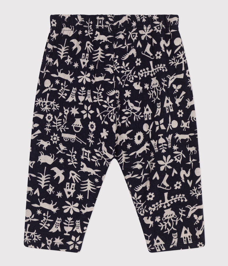 Pantal&oacute;n de t&uacute;bico acolchado estampado para beb&eacute; azul/crudo