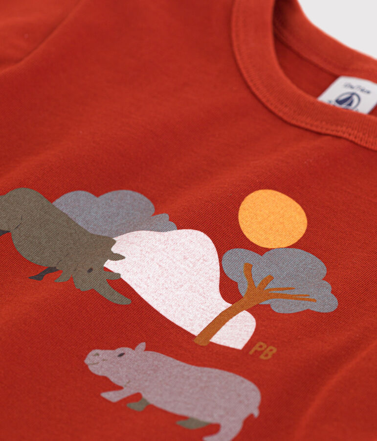 Camiseta de manga corta de punto con motivo para beb&eacute; rojo HARISSA