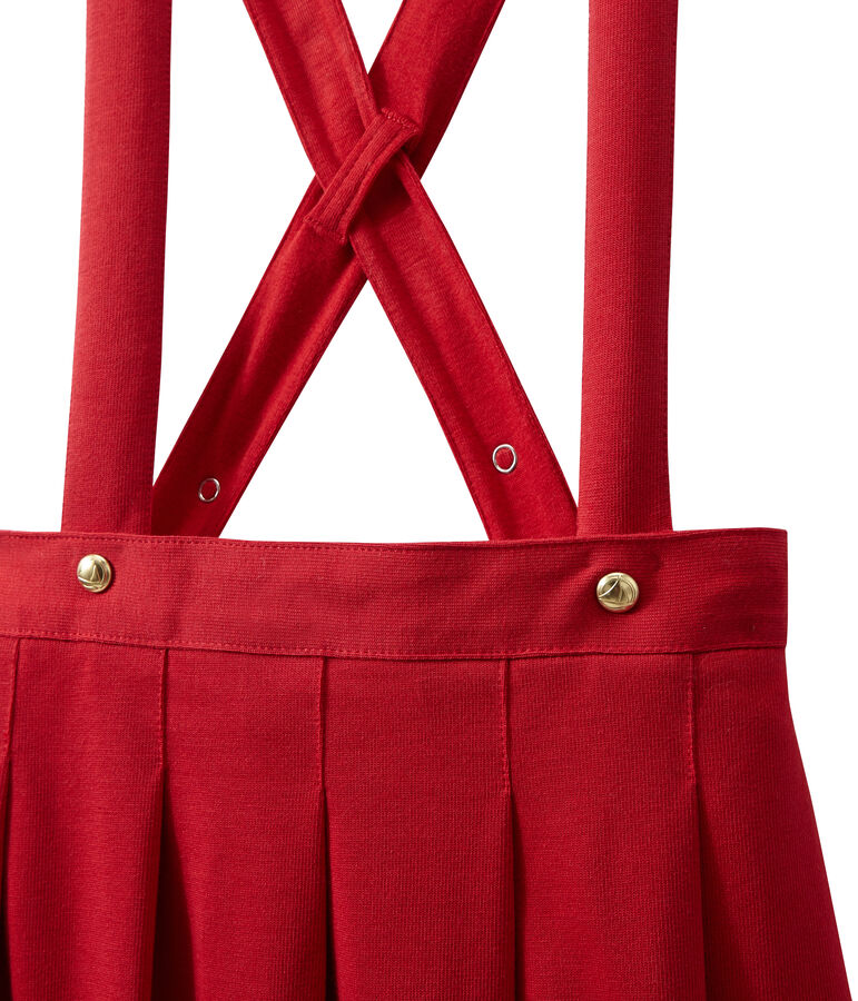 Falda de tirantes de quita y pon para ni&ntilde;a rojo