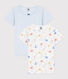 Juego de 2 camisetas de manga corta de algodón de niña