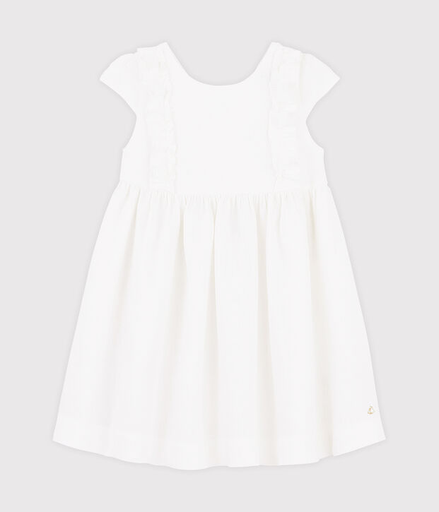 Vestido de ceremonia de ni&ntilde;a blanco