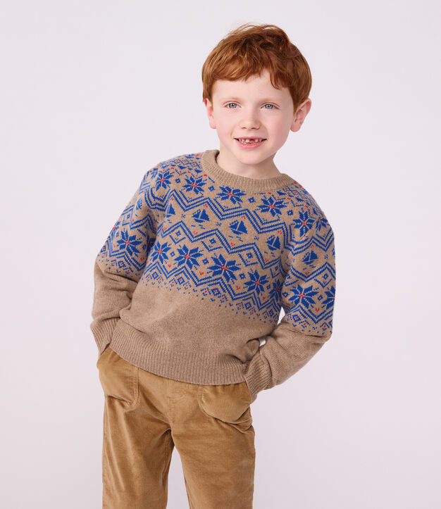 Jersey infantil de jacquard de lana y algod&oacute;n multicolor/multicolor