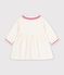 Vestido liso de terciopelo de manga larga para beb&eacute; MILK