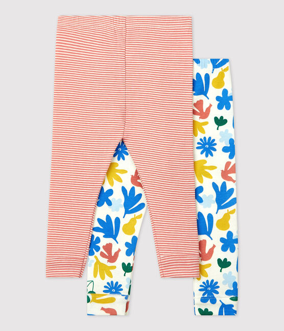 Lote de 2 leggings de fantasía de algodón para bebé variante 1