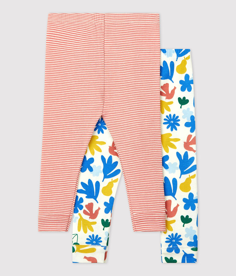 Lote de 2 leggings de fantas&iacute;a de algod&oacute;n para beb&eacute; multicolor