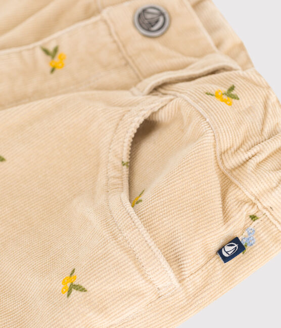 Pantalón infantil de pana con estampado beige CAJOU/ MULTICO