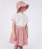 Falda infantil de algodón con flores rosa CHARME/blanco MARSHMALLOW