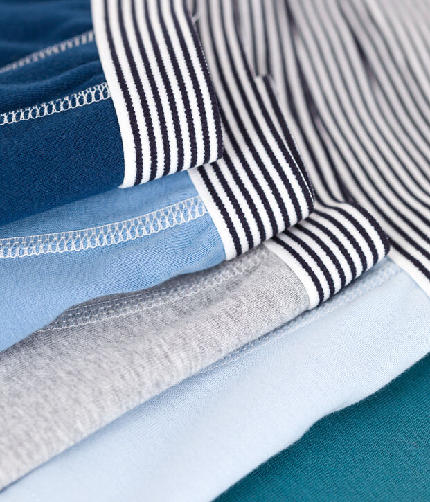 Juego de 5 b&oacute;xeres infantiles lisos de algod&oacute;n multicolor