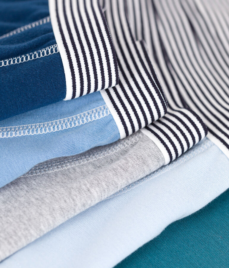 Juego de 5 b&oacute;xeres infantiles lisos de algod&oacute;n multicolor