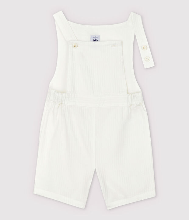 Peto corto de popelina de rayas de beb&eacute; ni&ntilde;o blanco