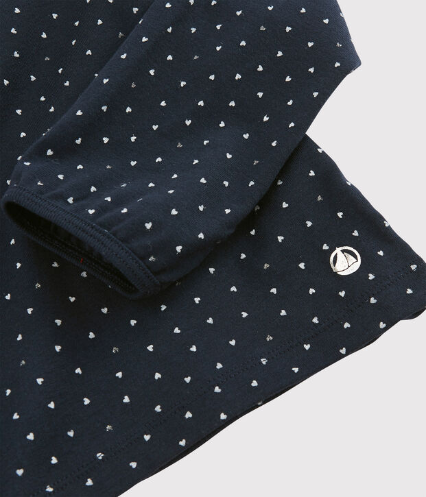 Camiseta con cuello de ni&ntilde;a azul/multicolor