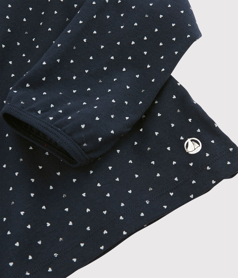 Camiseta con cuello de ni&ntilde;a azul/multicolor