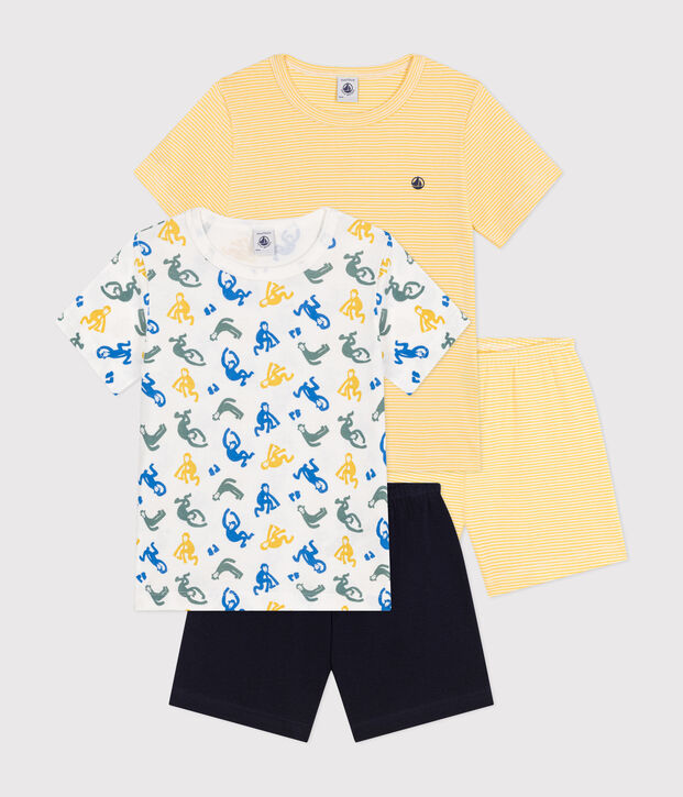 Juego de 2 pijamas con pantal&oacute;n corto infantiles de algod&oacute;n multicolor