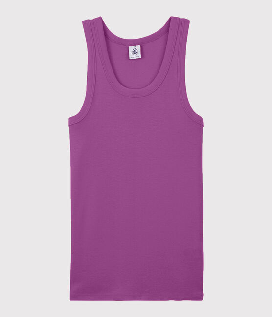 Camiseta de tirantes emblemática de algodón de mujer violeta HIBISCUS