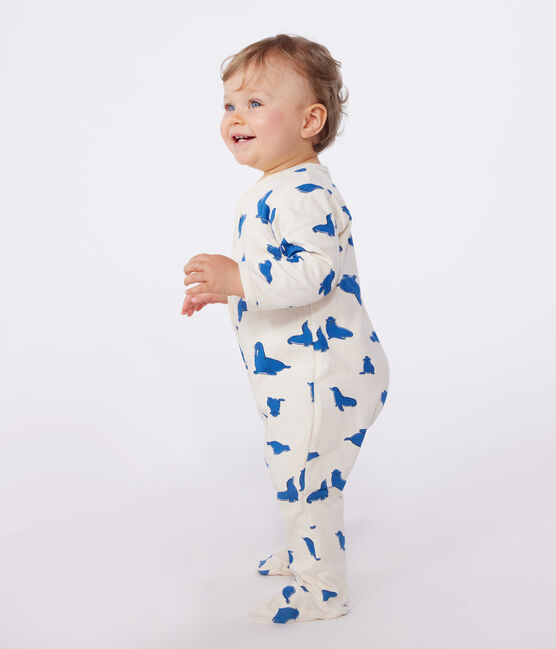 Pijama de túbico con morsas para bebé blanco AVALANCHE/ MULTICO