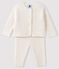 Conjunto blanco de 2 piezas de punto para bebé blanco MARSHMALLOW