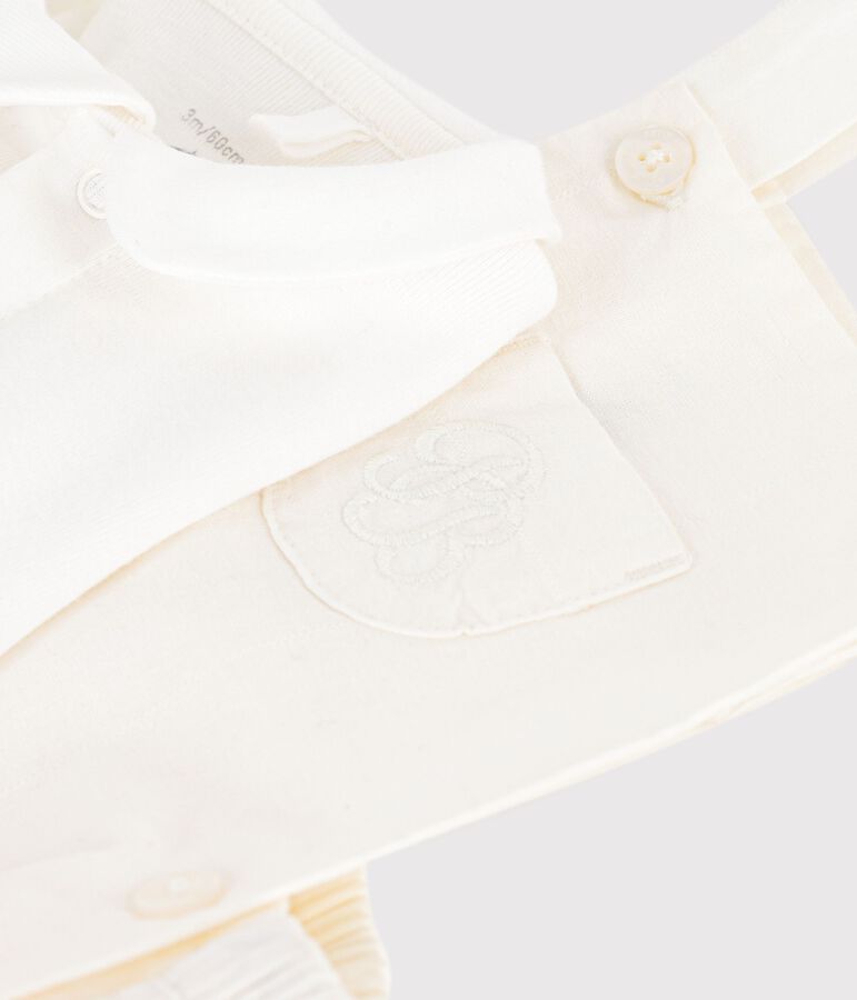 Conjunto de 2 piezas de algod&oacute;n/lino con detalle bordado para beb&eacute; multicolor