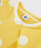 Pijama infantil corto con lunares de punto amarillo BLE/blanco ECUME