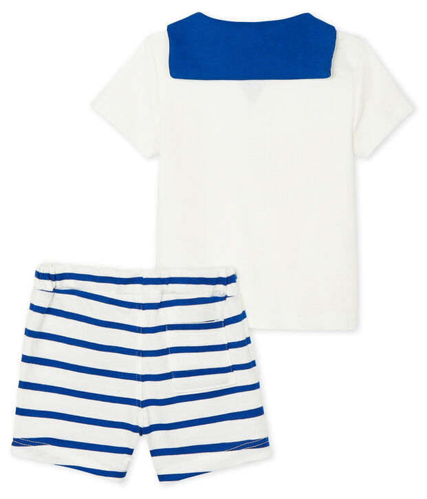 Conjunto de dos piezas para beb&eacute; ni&ntilde;o blanco/azul