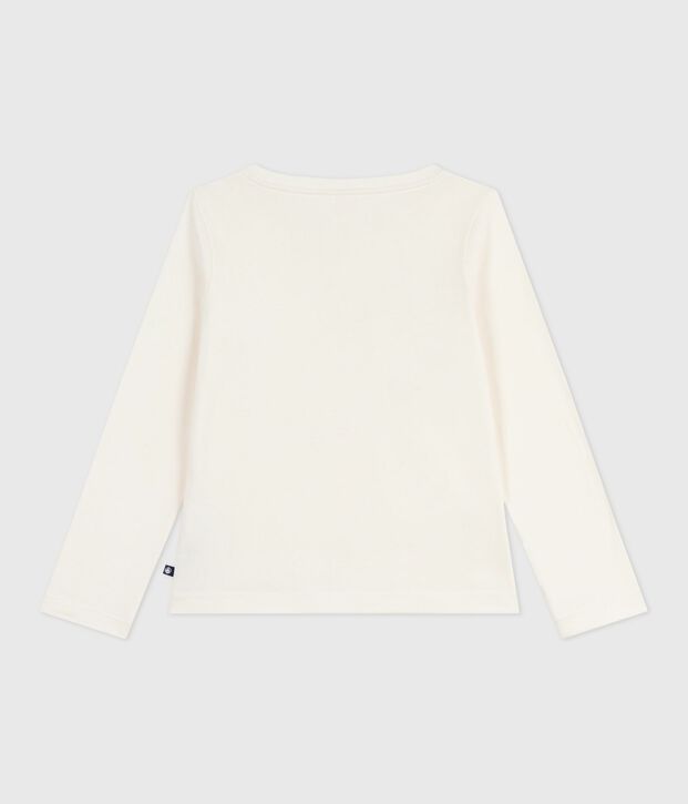 Camiseta infantil de algod&oacute;n de manga larga con estampado crudo/multicolor