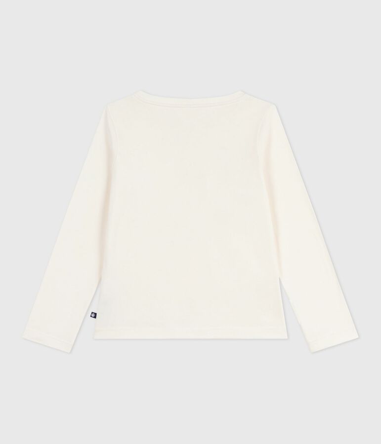 Camiseta infantil de algod&oacute;n de manga larga con estampado crudo/multicolor