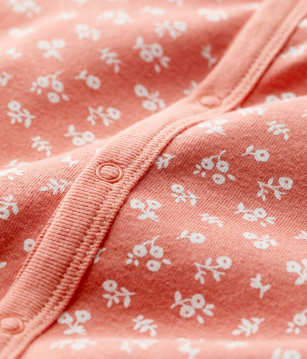 Mono de beb&eacute; de algod&oacute;n org&aacute;nico rosa/blanco
