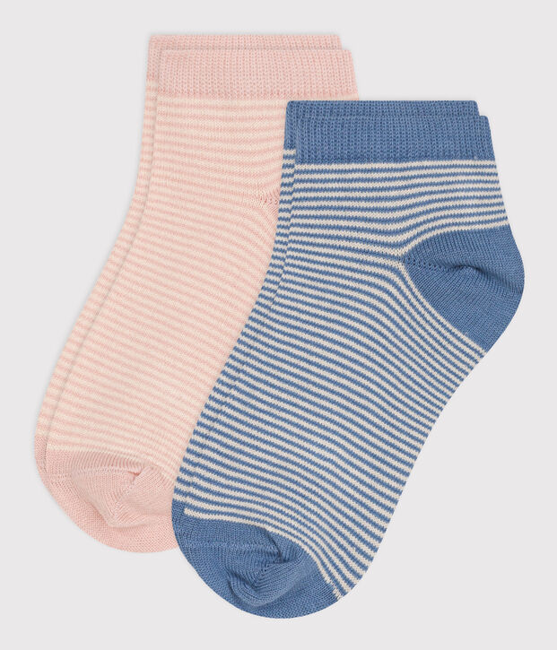 2 pares de calcetines infantiles de algod&oacute;n milrayas multicolor