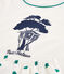 Pijama corto de árbol de algodón y lino de niño blanco MARSHMALLOW/blanco MULTICO