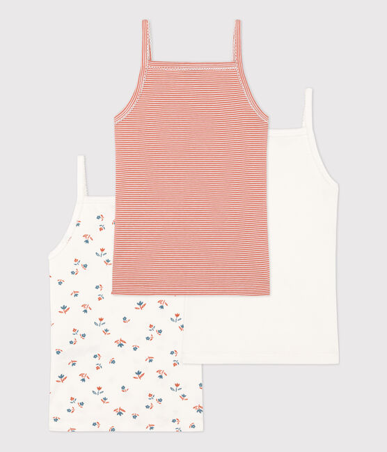 Juego de 2 camisas de tirantes de flores de algodón de niña variante 1