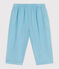 Pantalón liso de gasa de algodón para bebé azul AQUATIC