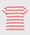 Camiseta de algodón de manga corta para niña rosa PAPAYE/ MARSHMALLOW