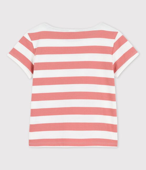 Camiseta de algodón de manga corta para niña rosa PAPAYE/ MARSHMALLOW