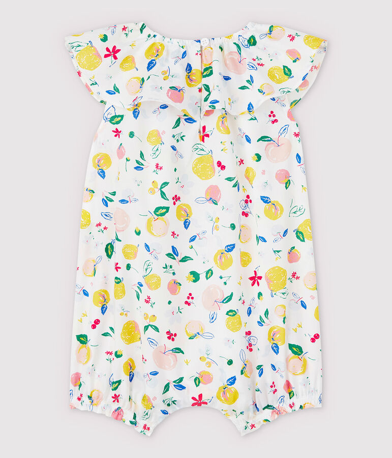 Mono corto de popelina de beb&eacute; ni&ntilde;a blanco/multicolor