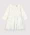 Vestido de tejido de punto de bebé. blanco MARSHMALLOW/gris ARGENT