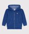 Sudadera infantil de algod&oacute;n con cremallera azul