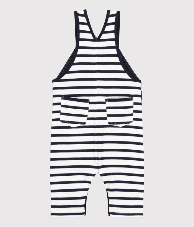 Peto de jersey grueso a rayas marineras de beb&eacute; blanco/azul