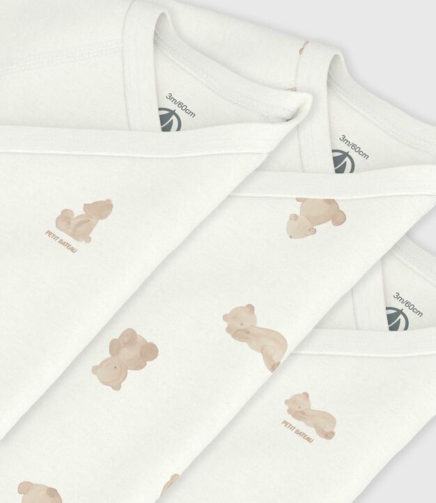Juego de bodies cruzados y estampados de manga corta de algod&oacute;n para beb&eacute; multicolor
