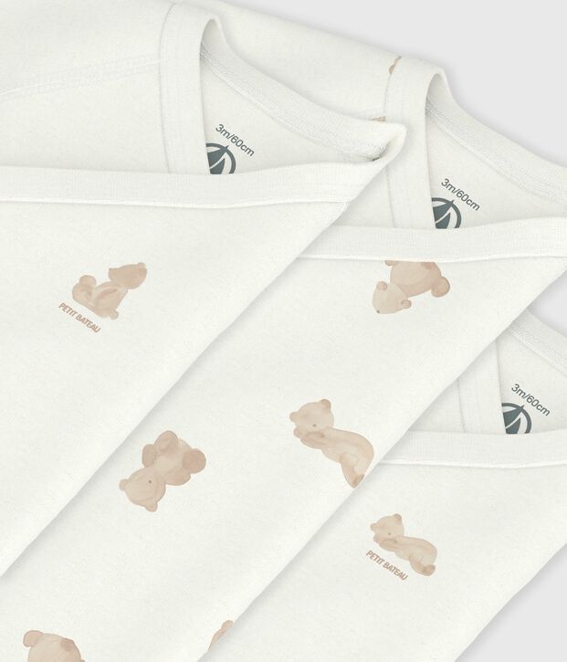 Juego de bodies cruzados y estampados de manga corta de algod&oacute;n para beb&eacute; multicolor