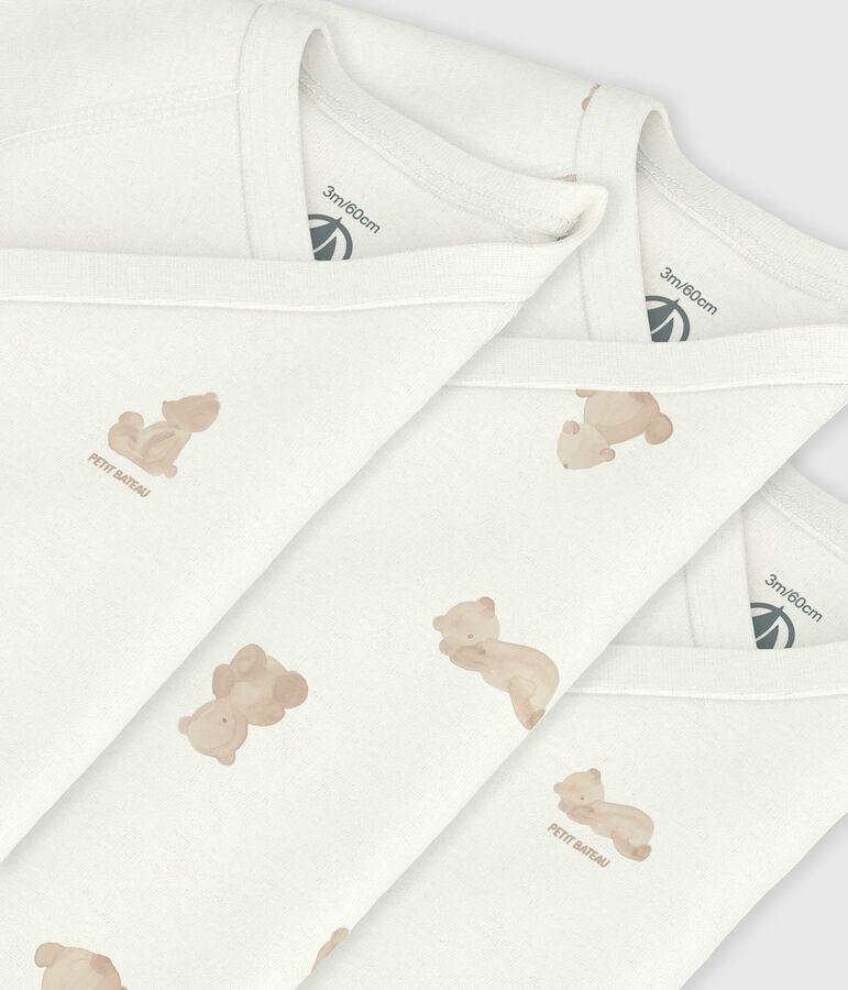 Juego de bodies cruzados y estampados de manga corta de algod&oacute;n para beb&eacute; variante 1