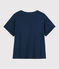 Camiseta de algodón/lino lisa de mujer azul MEDIEVAL