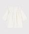Vestido liso de pana de manga larga para bebé crudo MILK/ ARGENT