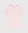 Camiseta infantil lisa de manga corta de algodón rosa FLEUR