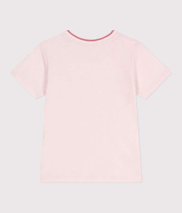 Camiseta infantil lisa de manga corta de algod&oacute;n FLEUR