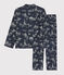 Pijama de algodón con estampado de París para niño azul MEDIEVAL/blanco ECUME