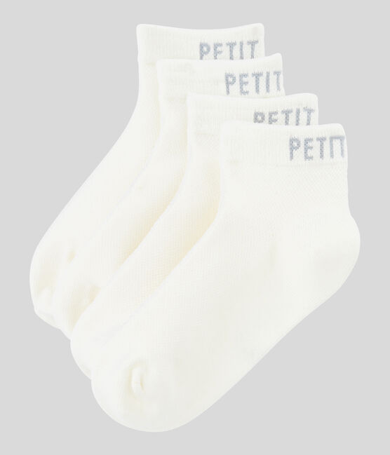 Juego de 2 pares de calcetines para niño blanco MARSHMALLOW